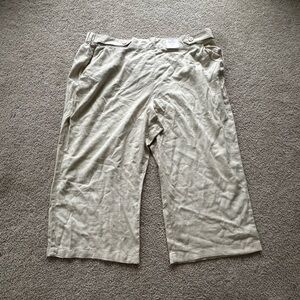 Croft & Barrow Light Tan linen Crop Pants